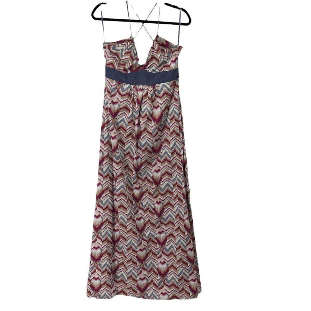 BCBGeneration‎ Pink Purple Chevron Stripe Maxi Dress